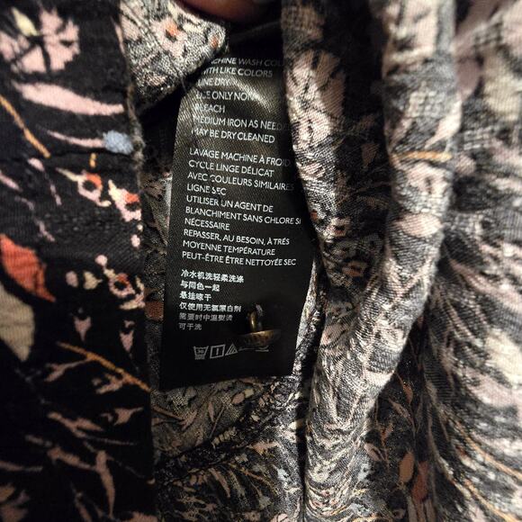 Maeve By Anthropologie Dark Floral Dress SM Ditsy Tiered Boho Cottage Festival - Picture 6 of 15